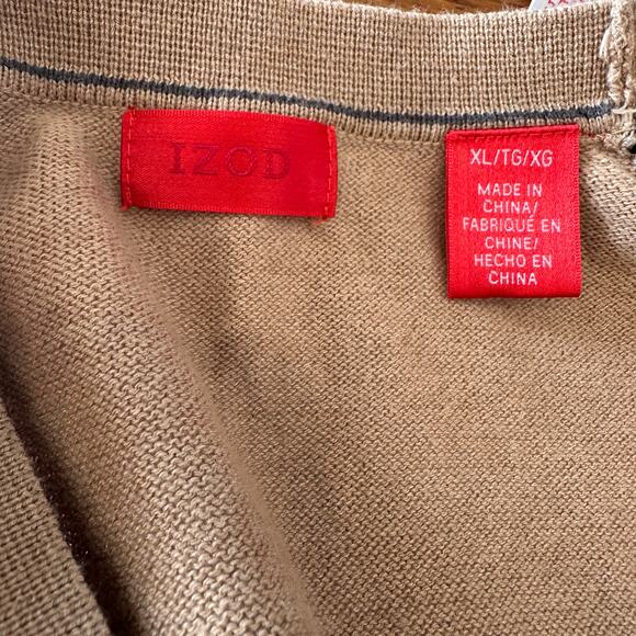 IZOD Grandpa Cardigan Oversized Mocha Brown XL Boyfriend Button Up Oversized - Picture 5 of 5